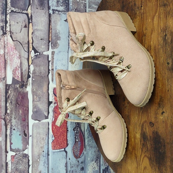 Sarah Jayne "Winnie" Faux Suede Moto Boots - Picture 4 of 11